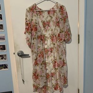 floral short sleeve kimono